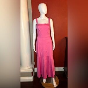 Pink Maxi Dress with Square Neckline